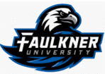 A logo of faulkner university with an eagle on it.