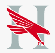 A red hawk with the letter h in front of it.