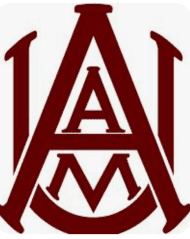 A maroon and white logo of the american academy of medicine.